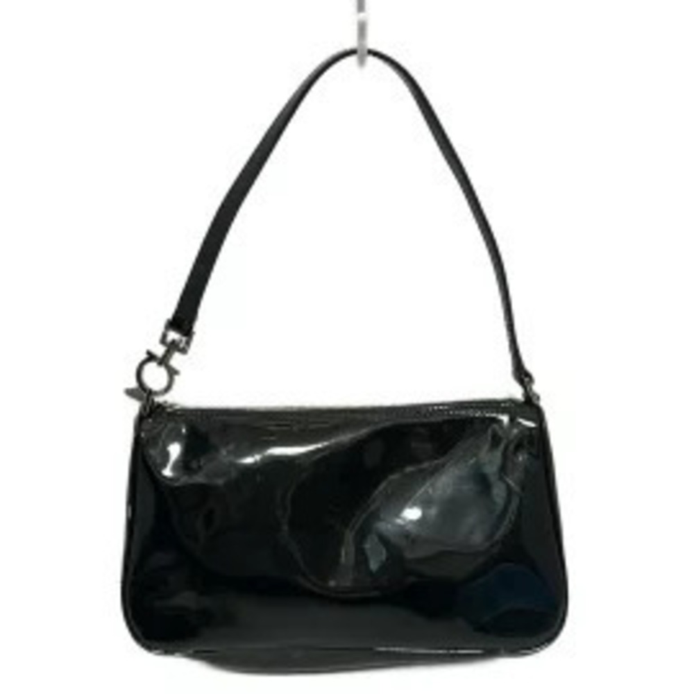 Salvatore Ferragamo Salvatore Gancini Handbag Black Leather